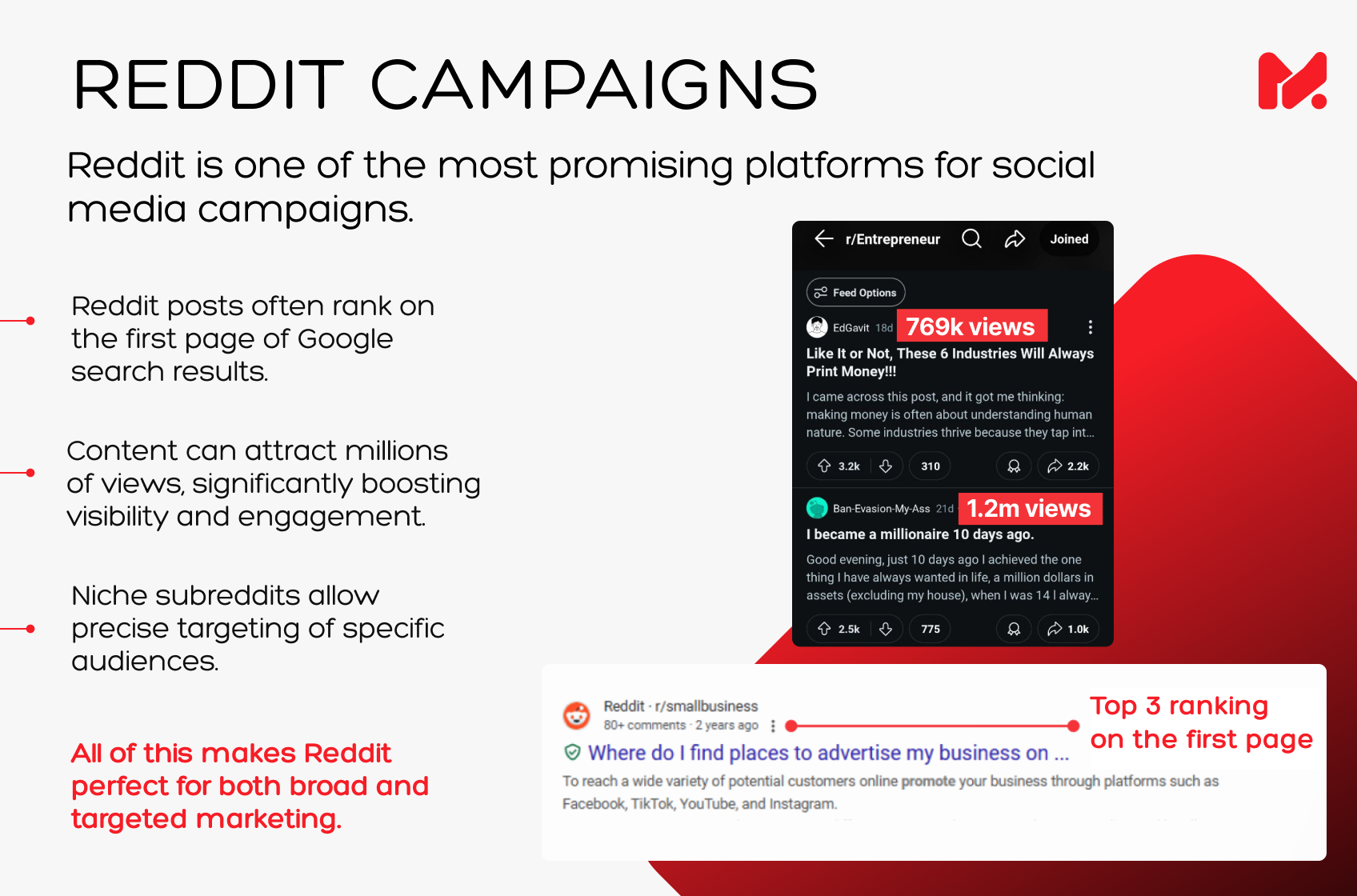 Reddit and Quora organic marketing stats